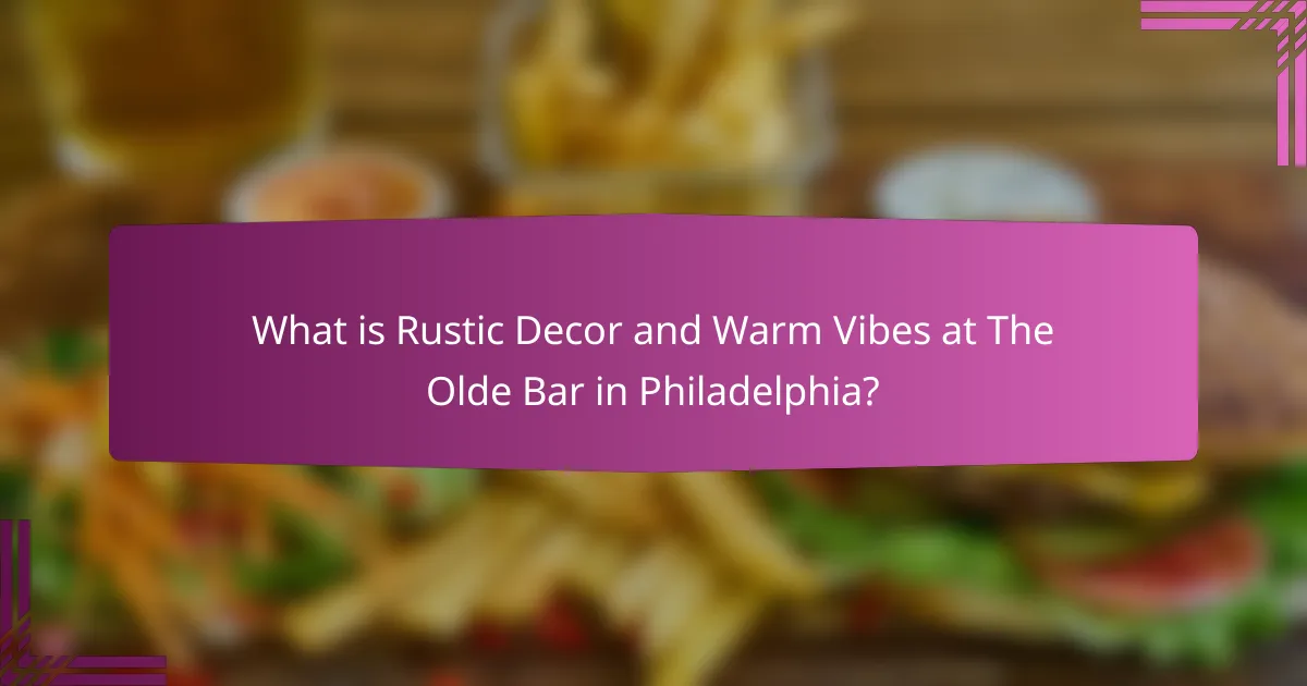 What is Rustic Decor and Warm Vibes at The Olde Bar in Philadelphia?